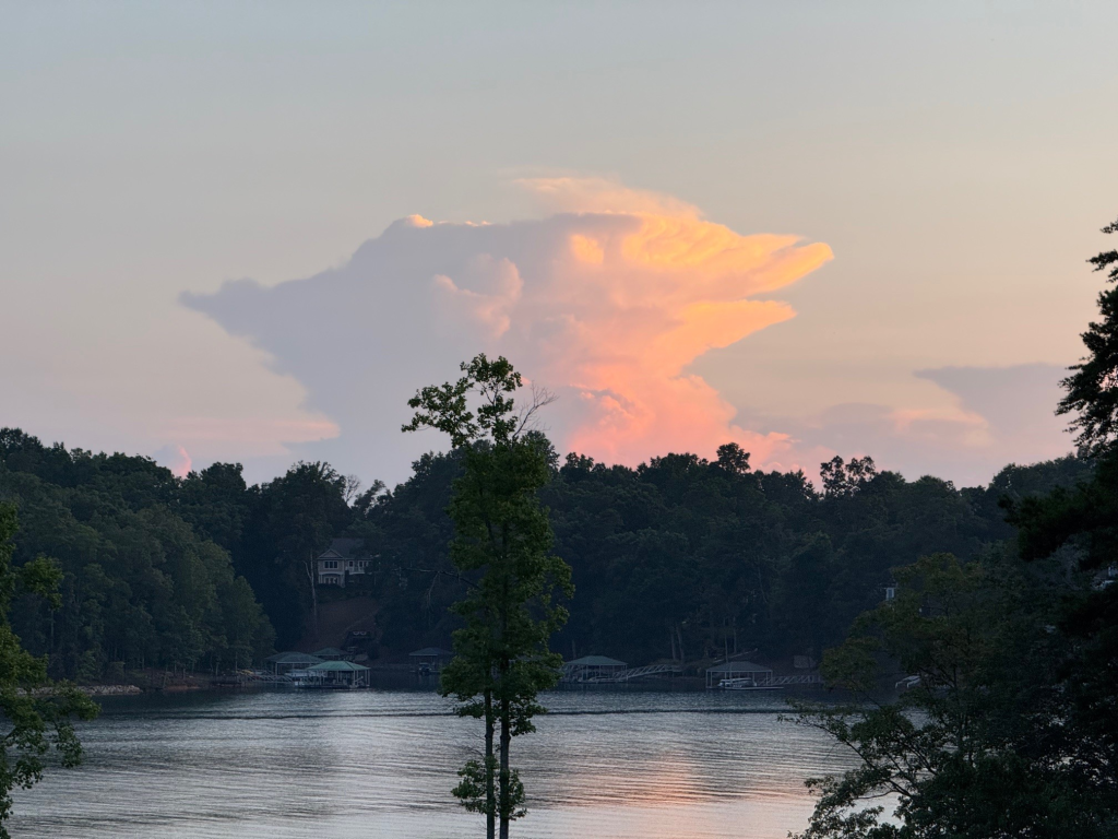 Sunset cloud over Lake Keowee